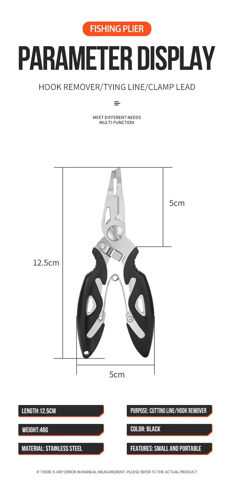 Curved Mouth Road Sub Pliers Cutting Lines Uncoupling Fish Hooks Opening Coils Outdoor Fishing Tools Plier