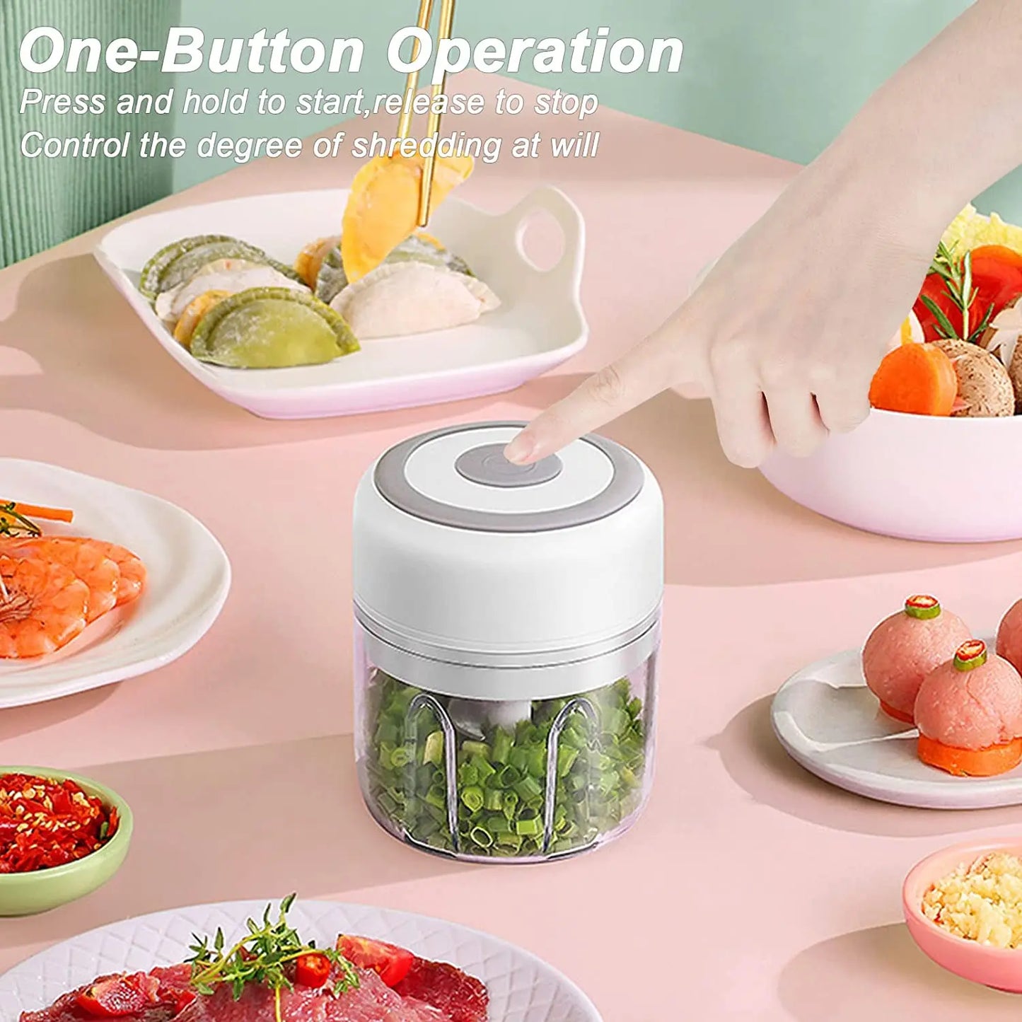 Compact Electric Mini Chopper USB Meat Grinder Masher Machine for Quick Preparation