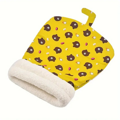 Cozy plush pet sleeping bag for cats and small dogs - warm semi-enclosed den with soft stuffing, polyester, cat tunnel