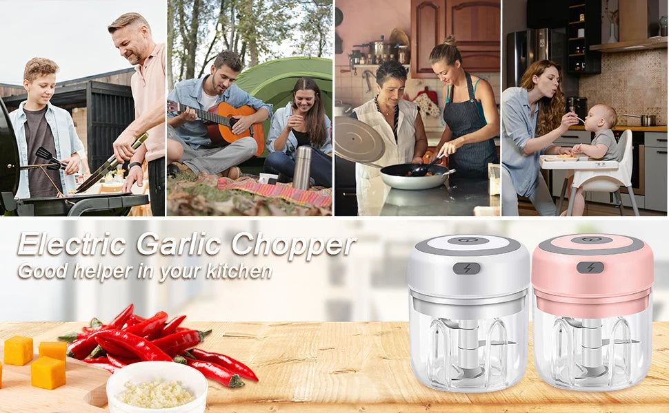 Compact Electric Mini Chopper USB Meat Grinder Masher Machine for Quick Preparation