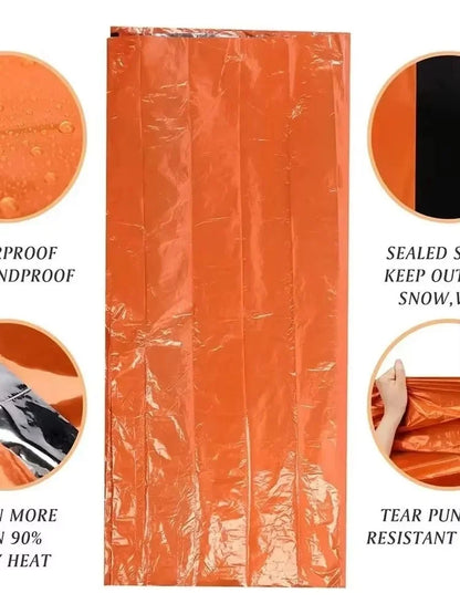 Portable Waterproof Emergency Survival Sleeping Bag Outdoor Camping Gear Thermal Sack First Aid Rescue Mylar Insulate Blanket Po