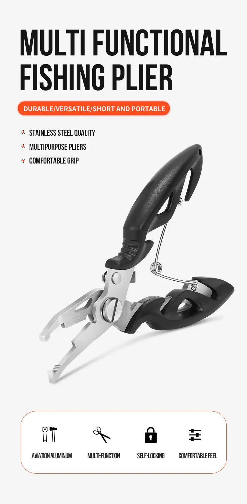 Curved Mouth Road Sub Pliers Cutting Lines Uncoupling Fish Hooks Opening Coils Outdoor Fishing Tools Plier