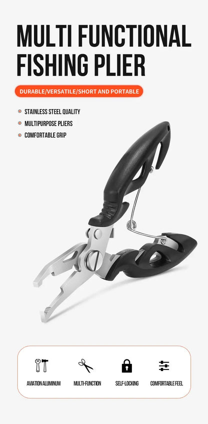 Curved Mouth Road Sub Pliers Cutting Lines Uncoupling Fish Hooks Opening Coils Outdoor Fishing Tools Plier