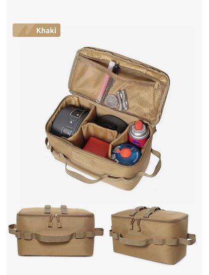 PACOONE Outdoor Camping Gas Tank Storage Bag Large Capacity Ground Nail Tool Bag Gas Canister Picnic Cookware Utensils Kit Bag