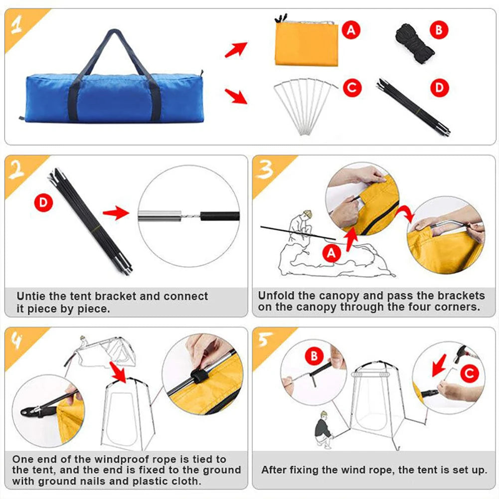 Portable Outdoor Camping Tent Shower Cover Simple Bath Room Mobile Toilet for Fishing Photography