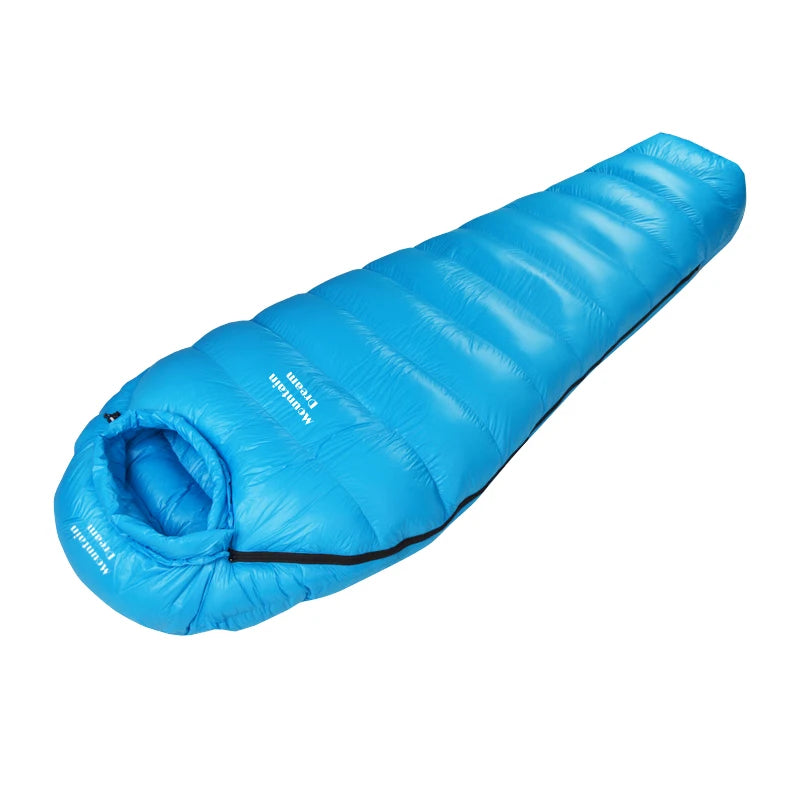 Winter Down Sleeping Bag Adult Mummy White Goose Down Warm Sleeping Bag Three Seasons Suitable For Camping Trips