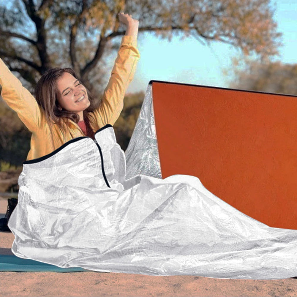 TOMSHOO Emergency Sleeping Bag Lightweight Waterproof Heat Reflective Thermal Sleeping Bag Survival Gear for Outdoor Adventure