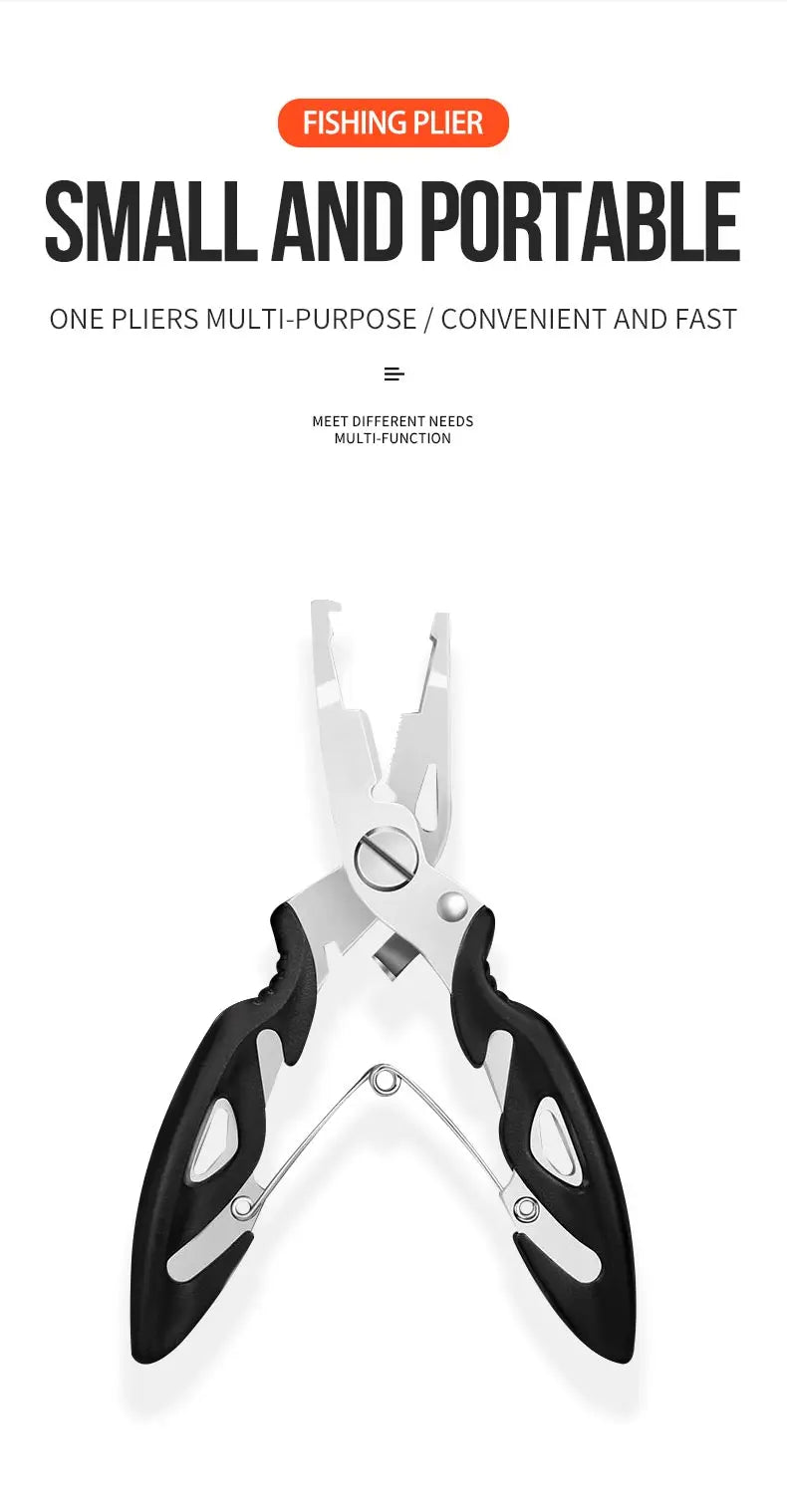 Curved Mouth Road Sub Pliers Cutting Lines Uncoupling Fish Hooks Opening Coils Outdoor Fishing Tools Plier