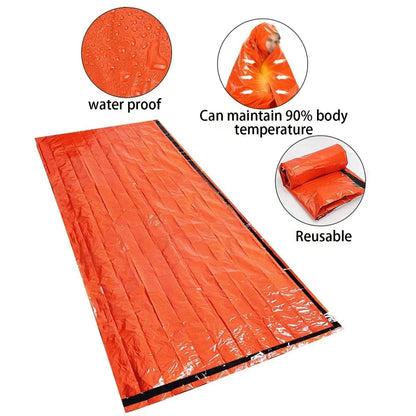 Portable Waterproof Emergency Survival Sleeping Bag Outdoor Camping Gear Thermal Sack First Aid Rescue Mylar Insulate Blanket Po
