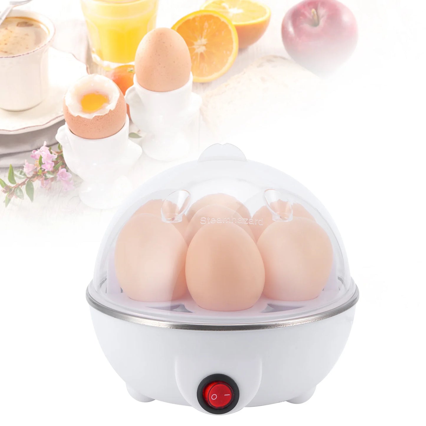 Electric Egg Cooker Single Egg Boiler Kitchen Steamed Rapid Breakfast .10-220V