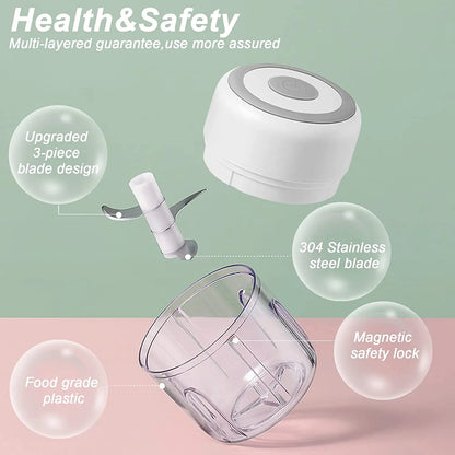 Compact Electric Mini Chopper USB Meat Grinder Masher Machine for Quick Preparation
