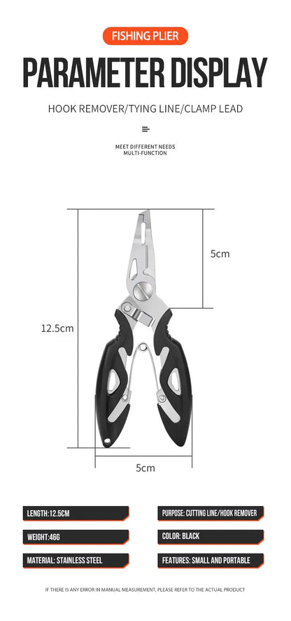 Curved Mouth Road Sub Pliers Cutting Lines Uncoupling Fish Hooks Opening Coils Outdoor Fishing Tools Plier