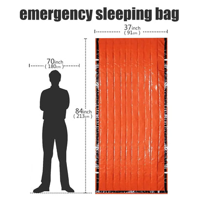 Portable Waterproof Emergency Survival Sleeping Bag Outdoor Camping Gear Thermal Sack First Aid Rescue Mylar Insulate Blanket Po