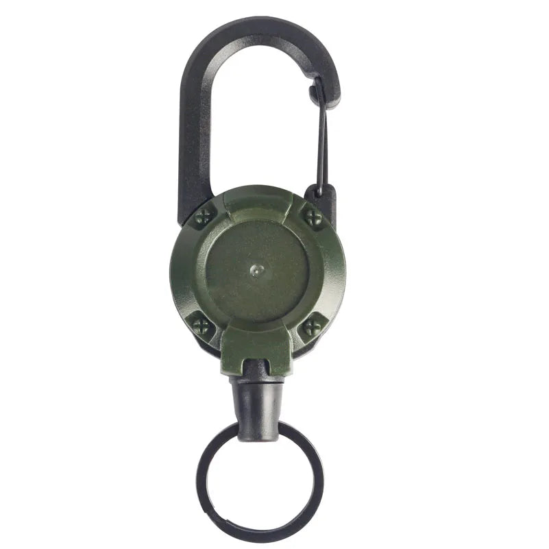 1PC New Outdoor Automatic Retractable Wire Rope Luya Anti-theft Tactical Keychain Telescopic Keychain Retractable Hook Tool