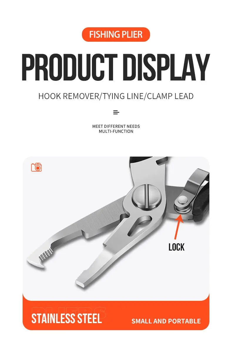 Curved Mouth Road Sub Pliers Cutting Lines Uncoupling Fish Hooks Opening Coils Outdoor Fishing Tools Plier