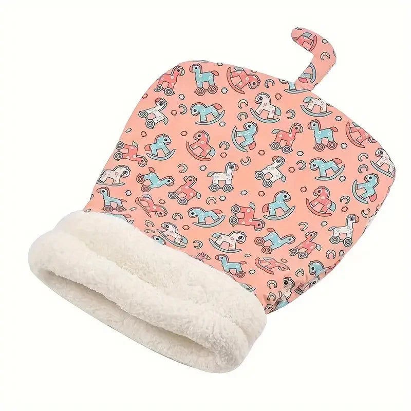 Cozy plush pet sleeping bag for cats and small dogs - warm semi-enclosed den with soft stuffing, polyester, cat tunnel